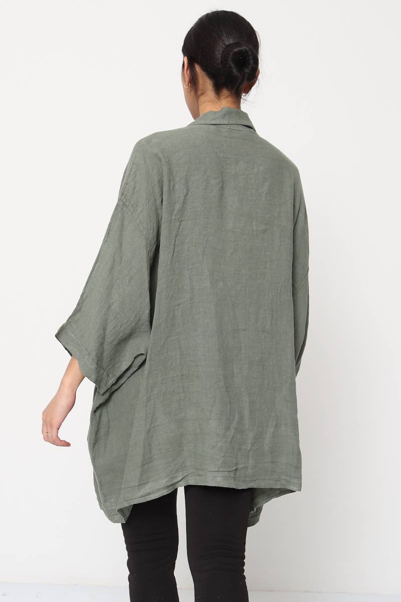 LÉA & LUC - Wholesale Button Down Shirt - Women's - 100% Linen Shirt REF. 285887