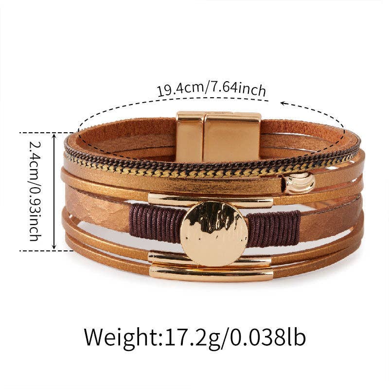 Dipped Shop – Großhandel Armreif – Vintage Armbänder aus geschichtetem PU-Leder DP25B5973