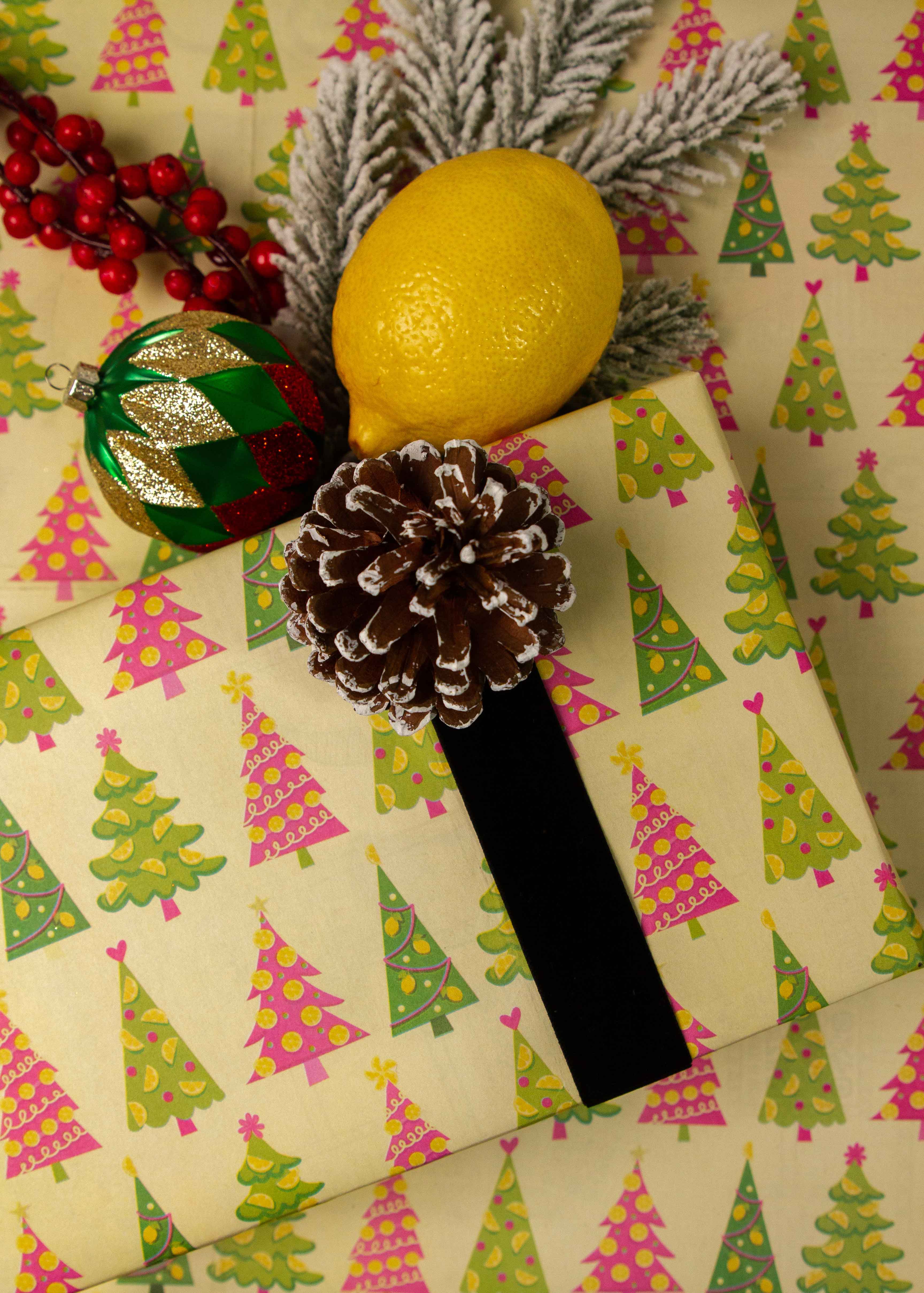 Giftiply - Wholesale Flat Wrap - O Lemon Tree - Charity Eco-Friendly Wrapping Paper