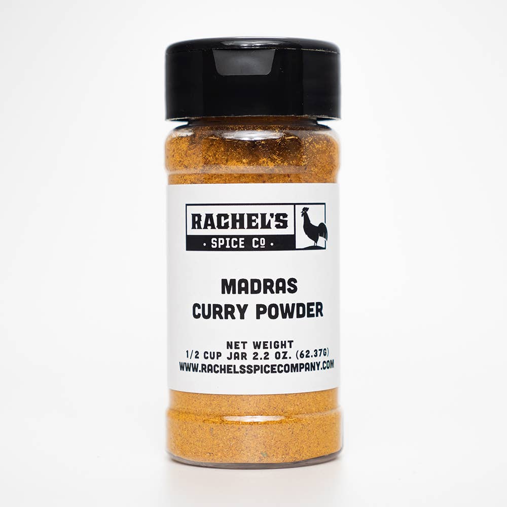 Rachel's Spice Company – wholesale Dried spice mix – Madras Curry Powder - Custom Logo - 1/2 Cup Jar1