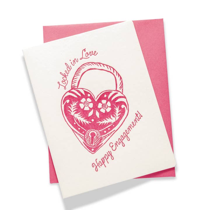 Locked In Love | Letterpress Greeting Card | Love for wholesale by Color Box Design & Letterpress