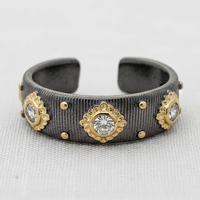 Zweifarbiger geometrischer offener Ring für den Großhandel von scentll jewelry