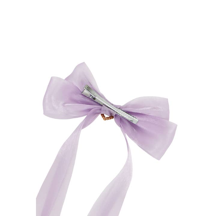 Cap Zone - Wholesale Hair Clip - Kids - Bling Heart Chiffon Polyester Ribbon Hair Clip4