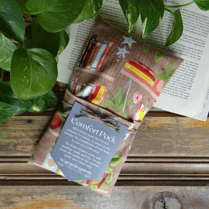Washable Microwavable Heating Pad Pack Houseplants and Books for wholesale by Warm Regards LLC