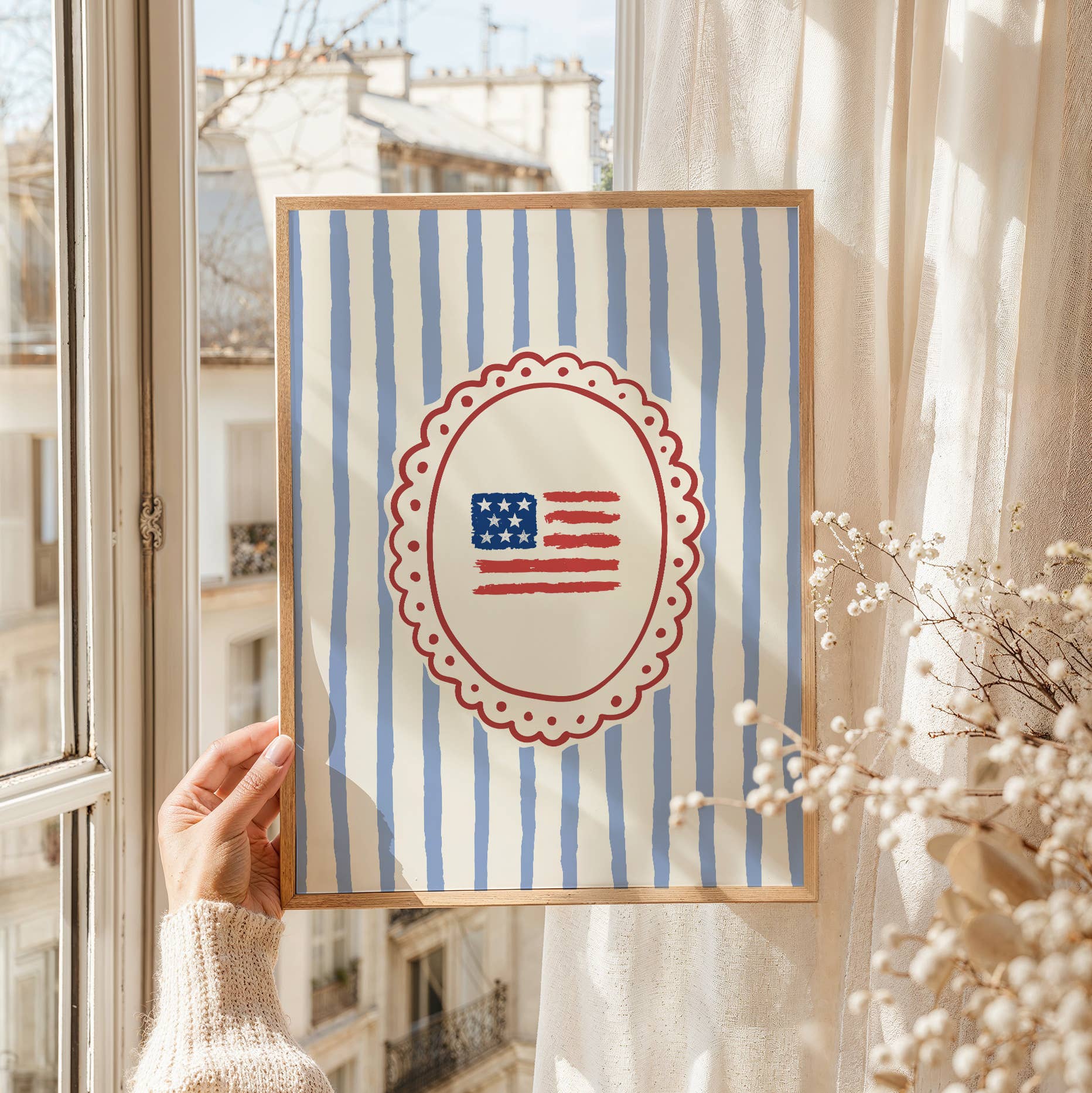 April Lane Art - Wholesale Art Print - Patriotic American Flag Frame Print3
