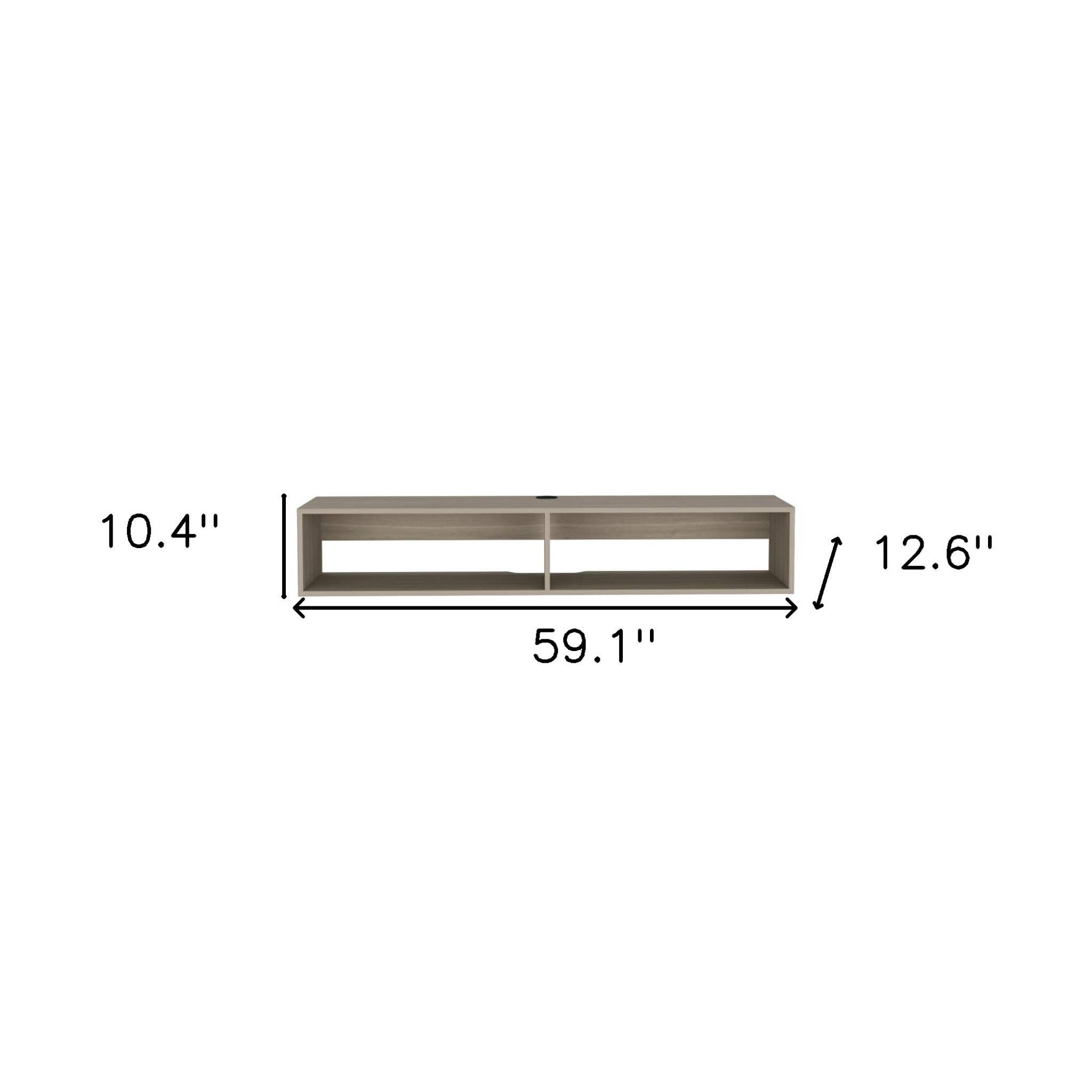HomeRoots – wholesale Drawer organiser – 59" Beige Floating Mount TV Stand2