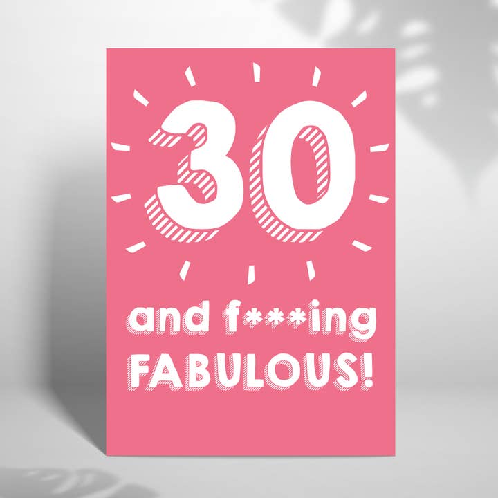 30 og fabelagtig 5x7 fødselsdagskort for engroshandel hos Laura Lonsdale