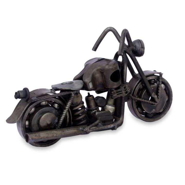 NOVICA - Vente Sculpture - Statuette de moto standard rustique faite à la main par Novica3