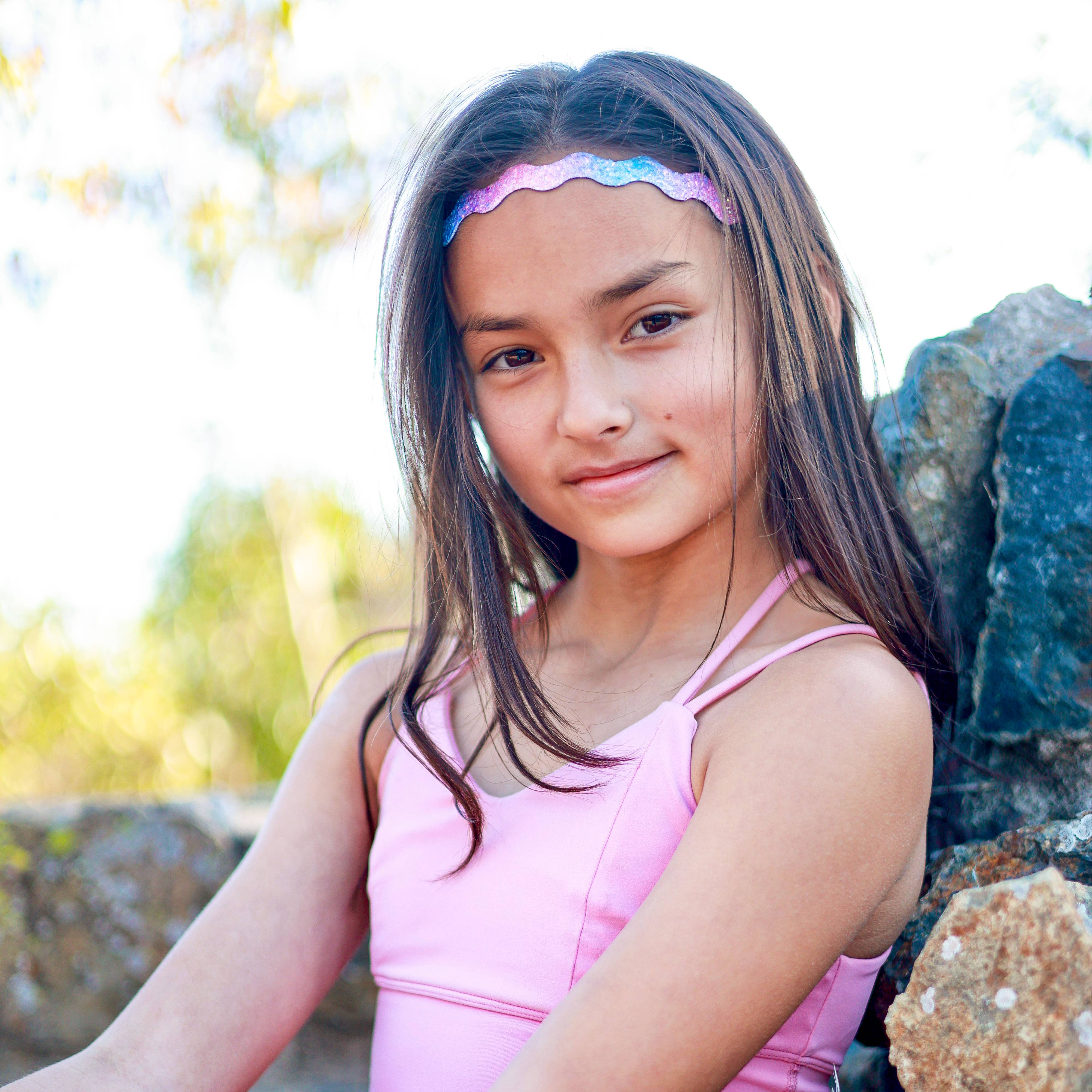 Frog Sac - Wholesale Fashion Headband - Kids - Adjustable No Slip Zig Zag Glitter Headbands - 6 Pack12