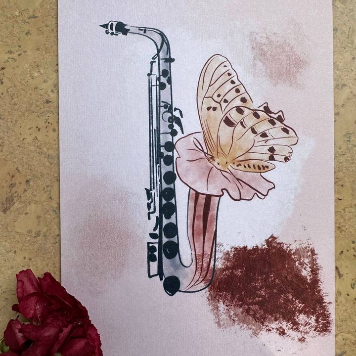 AVIVA TU LLC - Wholesale Stationery/Notecard Set - Notecards-Botanical Music Instruments11