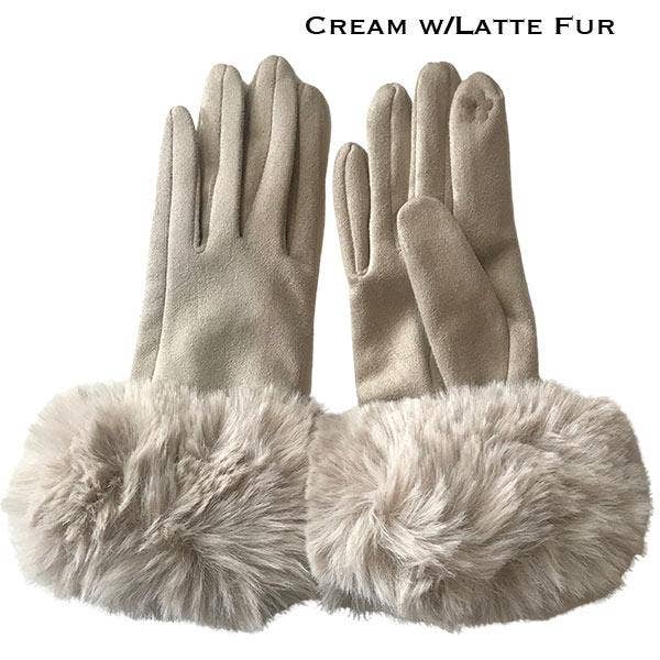 The Magic Scarf Company - Wholesale Gloves - Women's - LC02 - Faux Rabbit Trim Gloves1