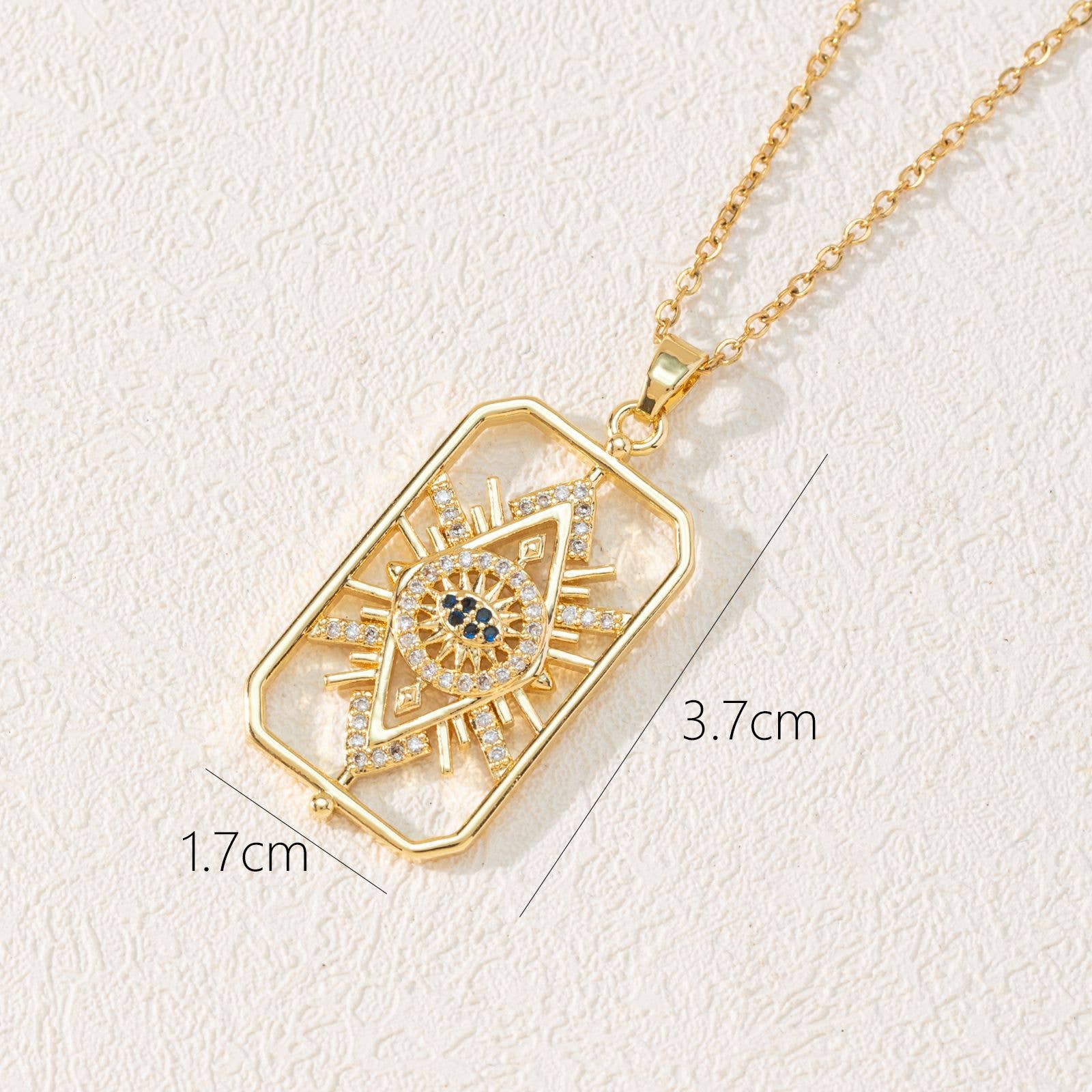 Mio Queena - Venta al por mayor Collares con colgantes/abalorios - Collar chapado en oro con colgante de ojos malvados con diamantes de imitación de varios estilos16