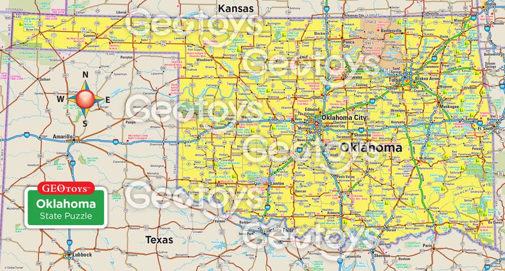 Geotoys - Wholesale Puzzle - Kids - Geotoys 70-piece Mini Puzzle - Oklahoma4