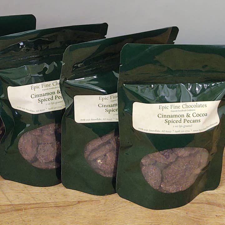 Epic Fine Chocolates - Wholesale Nuts - Cinnamon Spiced Pecans (Stand-up Retail Pouches)1