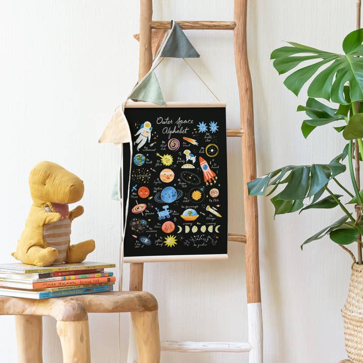 Little Low – wholesale Banner – Child & baby – Outer Space Alphabet - Space Themed Childrens Art Banner