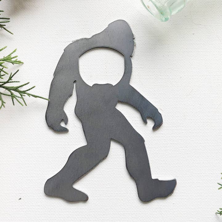 Bigfoot SasquatchYeti Bottle Opener from 11g Raw Steel for wholesale by BE Creations & Designs, Inc.