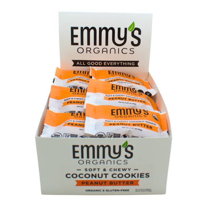 Emmy's Organics - Wholesale Cookie - Peanut Butter Coconut Cookies .67oz Master Case (144 units)3