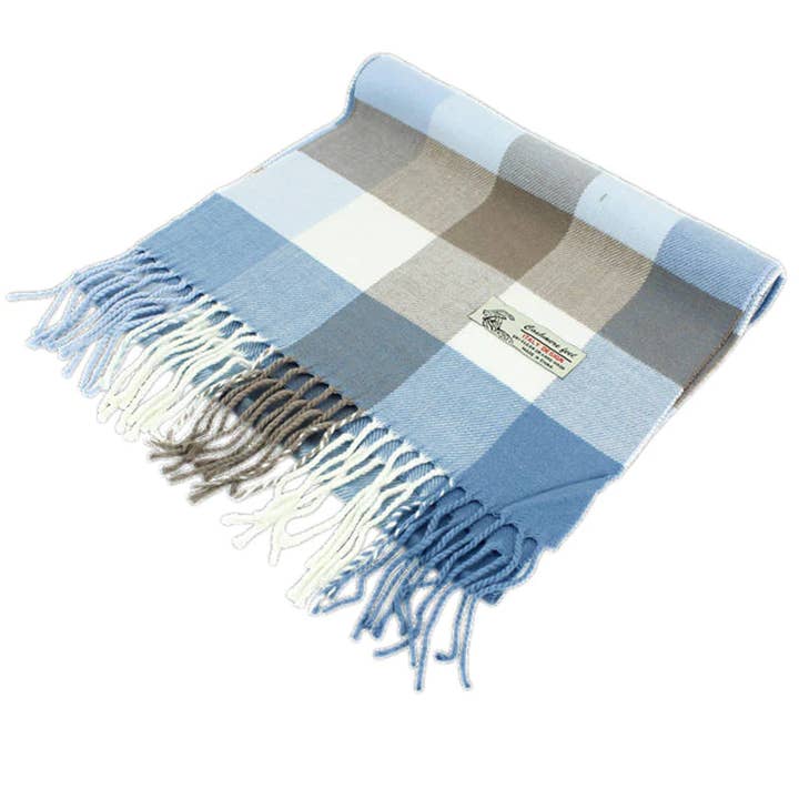 Jasper Trading LLC – wholesale Scarf – Unisex – CM40#2 - One Dozen Multi Blue Cashmere Feel Scarves0