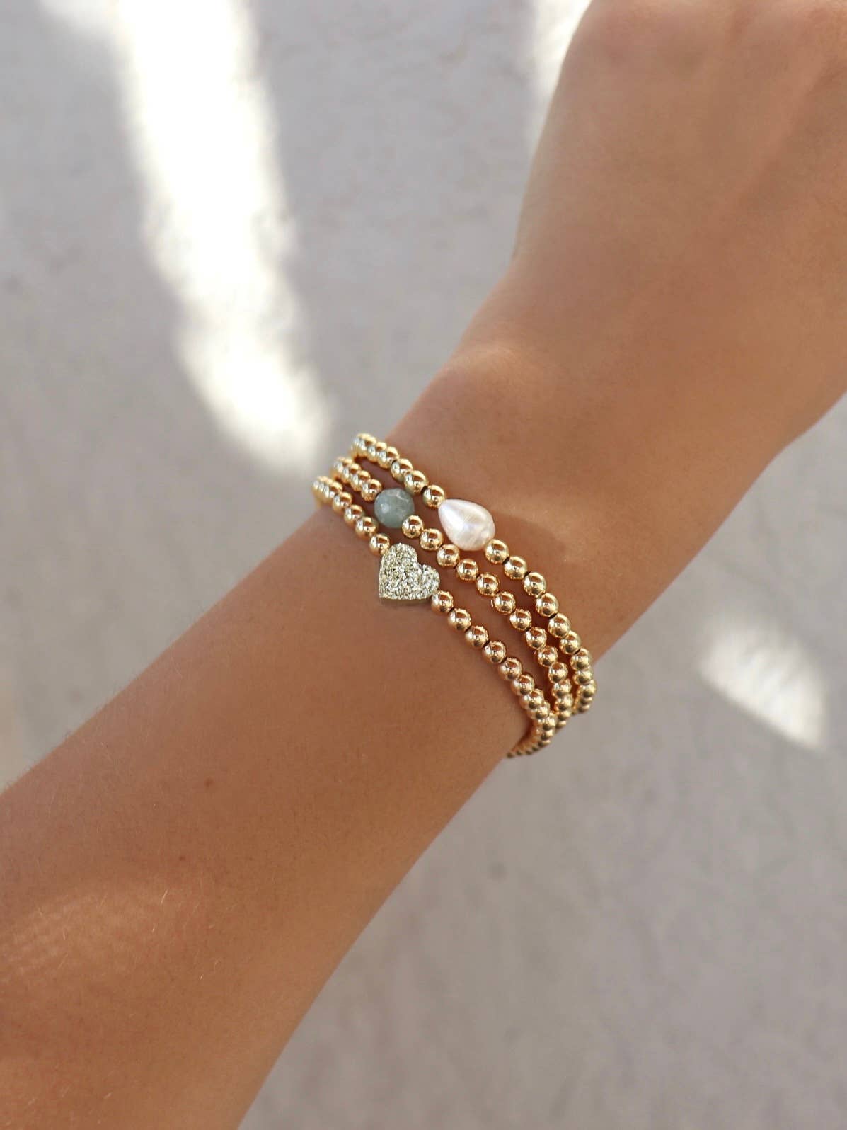 Kaylie Dawn Jewelry - Wholesale Armband met kralen - Set van 6: Anna Handgemaakte Rekbare Armband met Echte Parel6