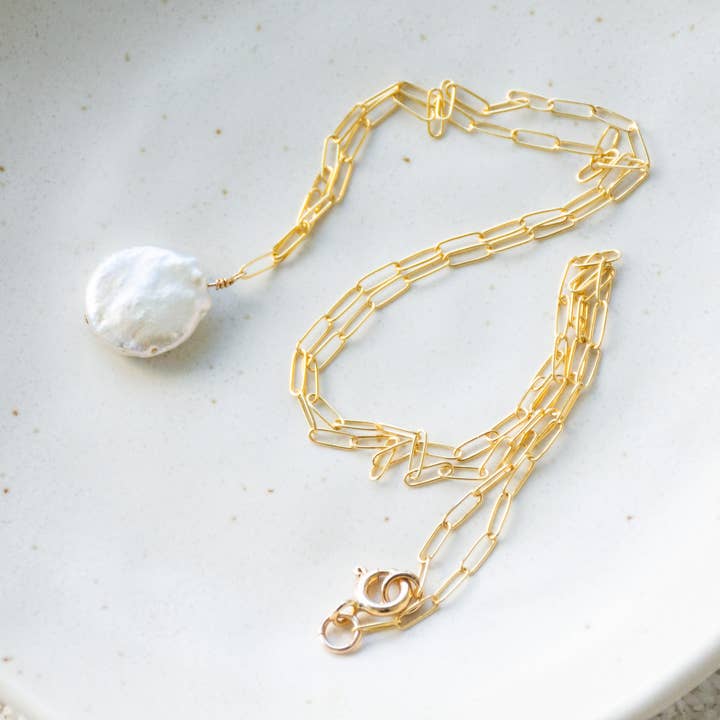 Coin Pearl Necklace for wholesale by Kaju Creations