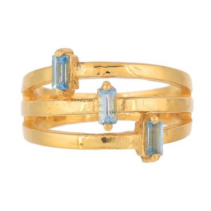 Anillo de plata de ley 925 bañado en plata de ley 925 con topacios suizos para venta al por mayor de Misteerious Seed