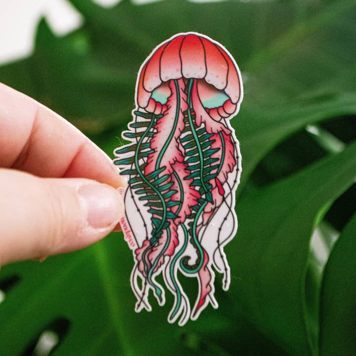 Fern Jellyfish Sticker for wholesale by Solluna Bloom