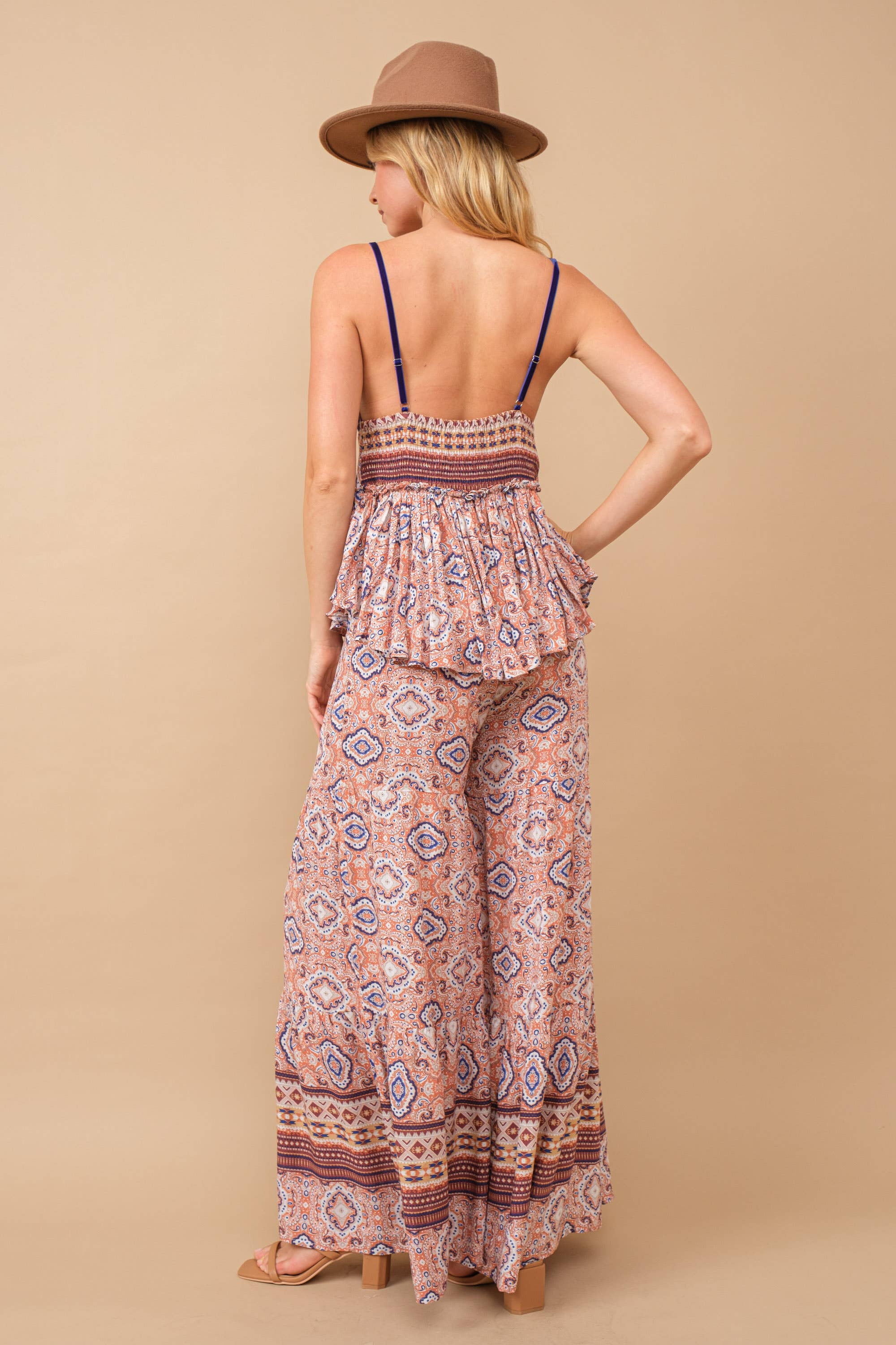 Blue B - Vendita all'ingrosso Canotta - Donna - 34417T - Canotta in velluto con stampa etnica in rayon increspato3