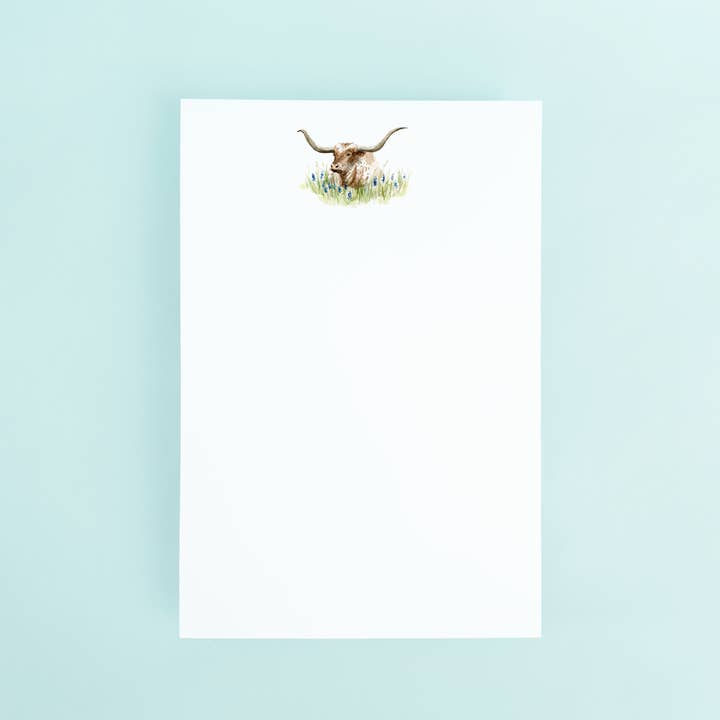 Bloc de notas Longhorn in Bluebonnets para venta al por mayor de Taylor Paladino