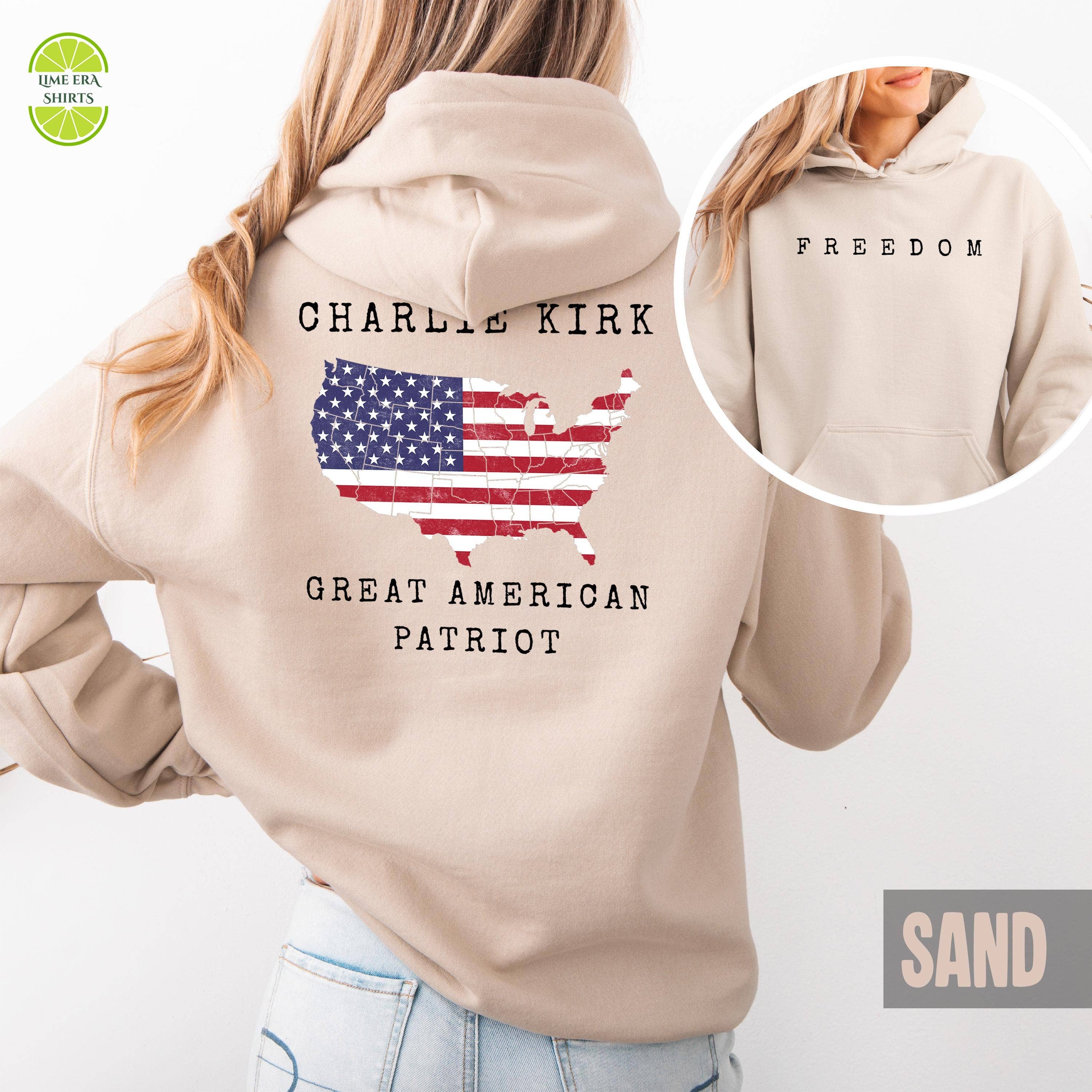 TheKingShirt - Wholesale Graphic Sweatshirt - Women's - Charlie Kirk Freedom Patriot Apparel Collection1