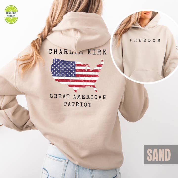 TheKingShirt - Wholesale Graphic Sweatshirt - Women's - Charlie Kirk Freedom Patriot Apparel Collection1