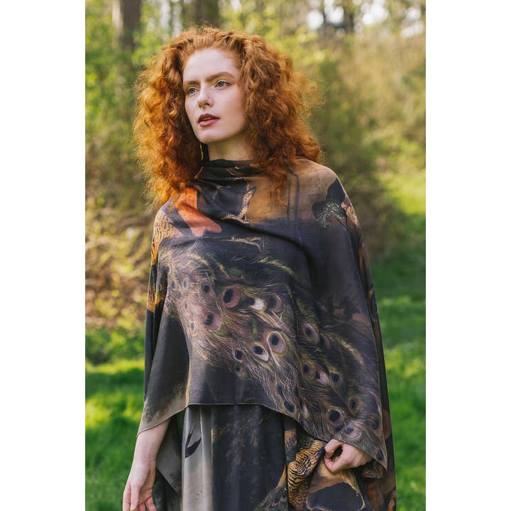 Market of Stars - Wholesale Scarf - Women's - Wild Beauty Bohemian Scarf with Peacock Print