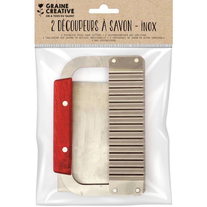 Graine Créative - Wholesale Kitchen Tool/Gadget - 2 STAINLESS STEEL SOAP CUTTERS - SMOOTH + FLUTED3