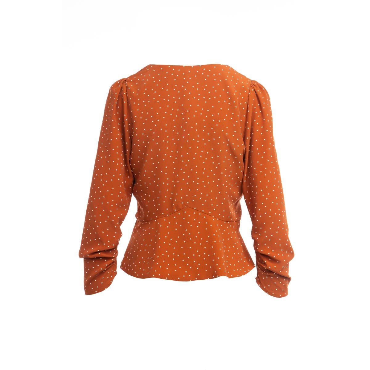 Naked Zebra Rack - Wholesale Blouse - Women's - Long Puff Sleeve Button Down Blouse1