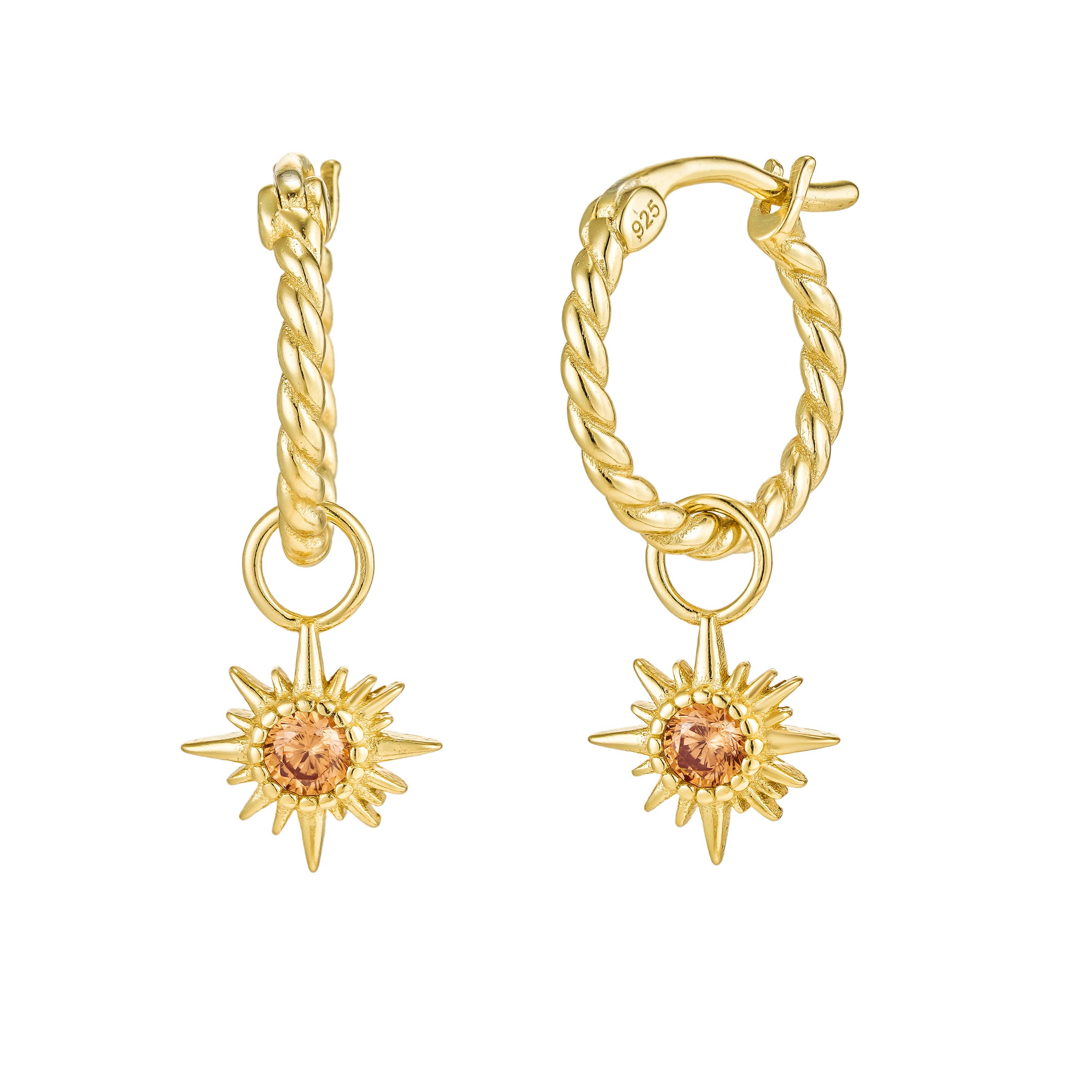 Guld Sun Burst Hoops for engroshandel på Faire