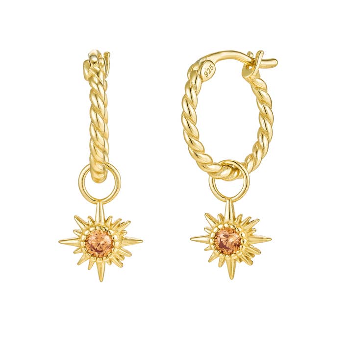 Gold Sun Burst Hoops for wholesale on Faire
