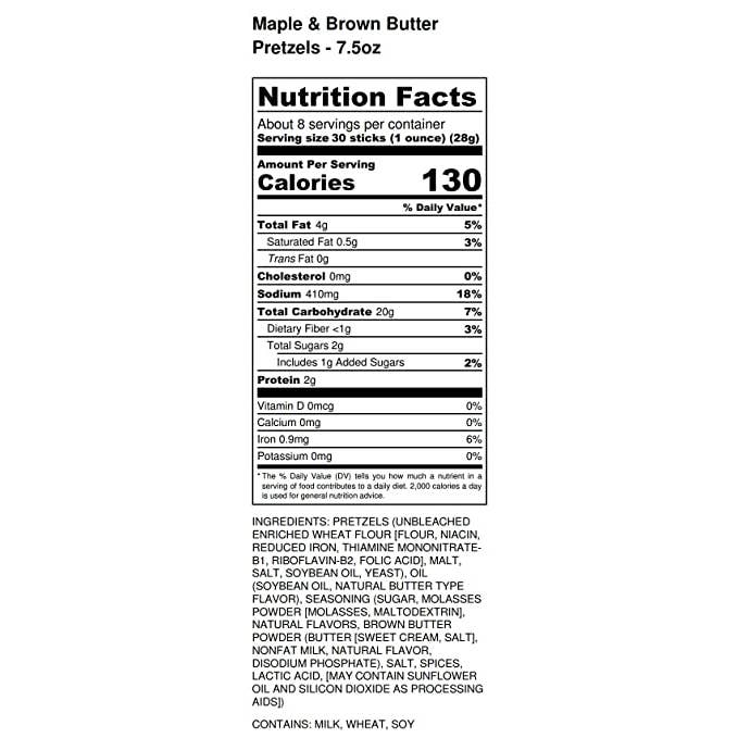 Pop Daddy Snacks - Wholesale Pretzels - Pop Daddy – Maple & Brown Butter Seasoned Pretzels 7.5oz