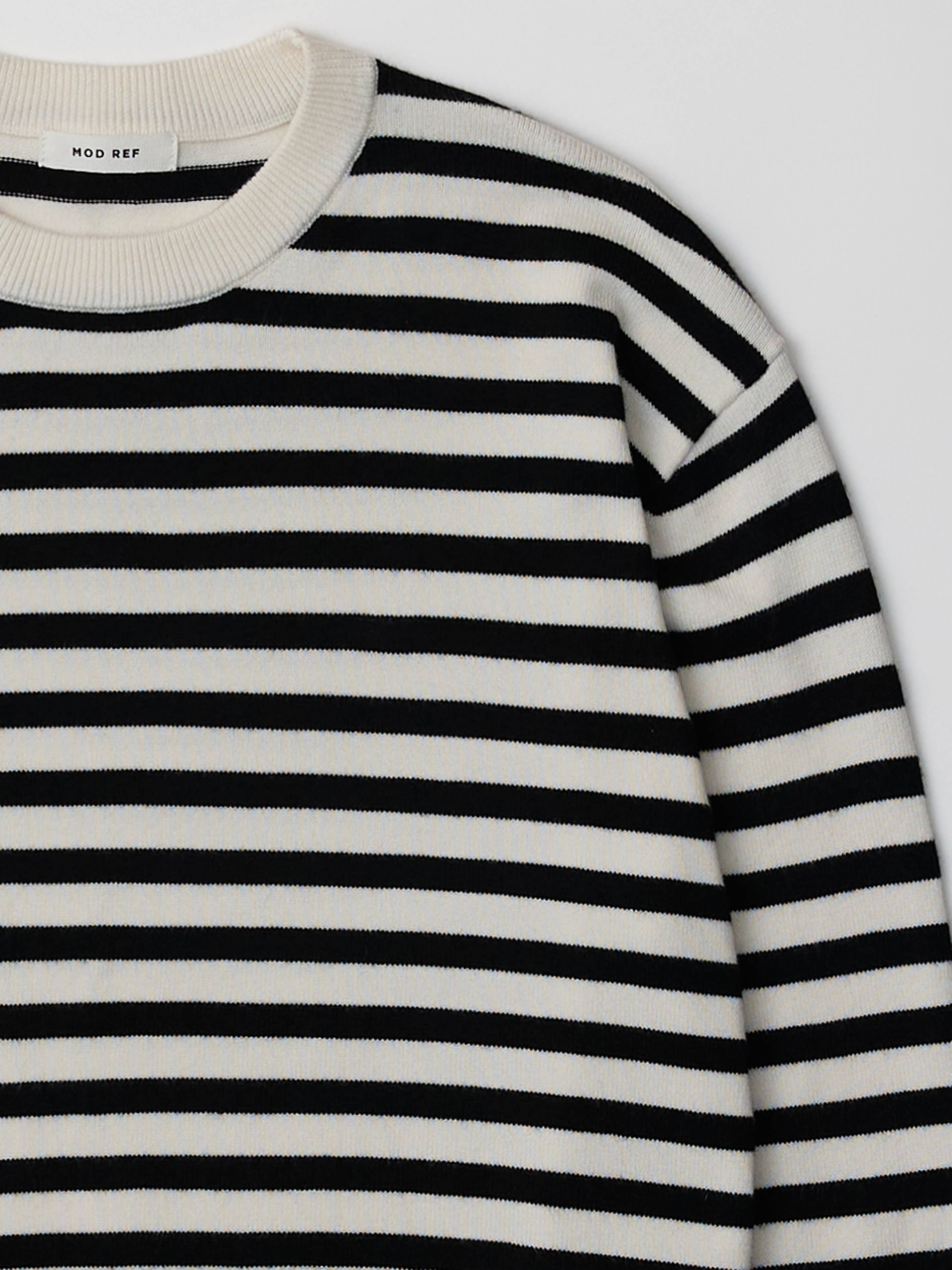 MOD REF - Wholesale Knit Sweater - Women's - The Klein Sweater | Striped Boyfriend Sweater10