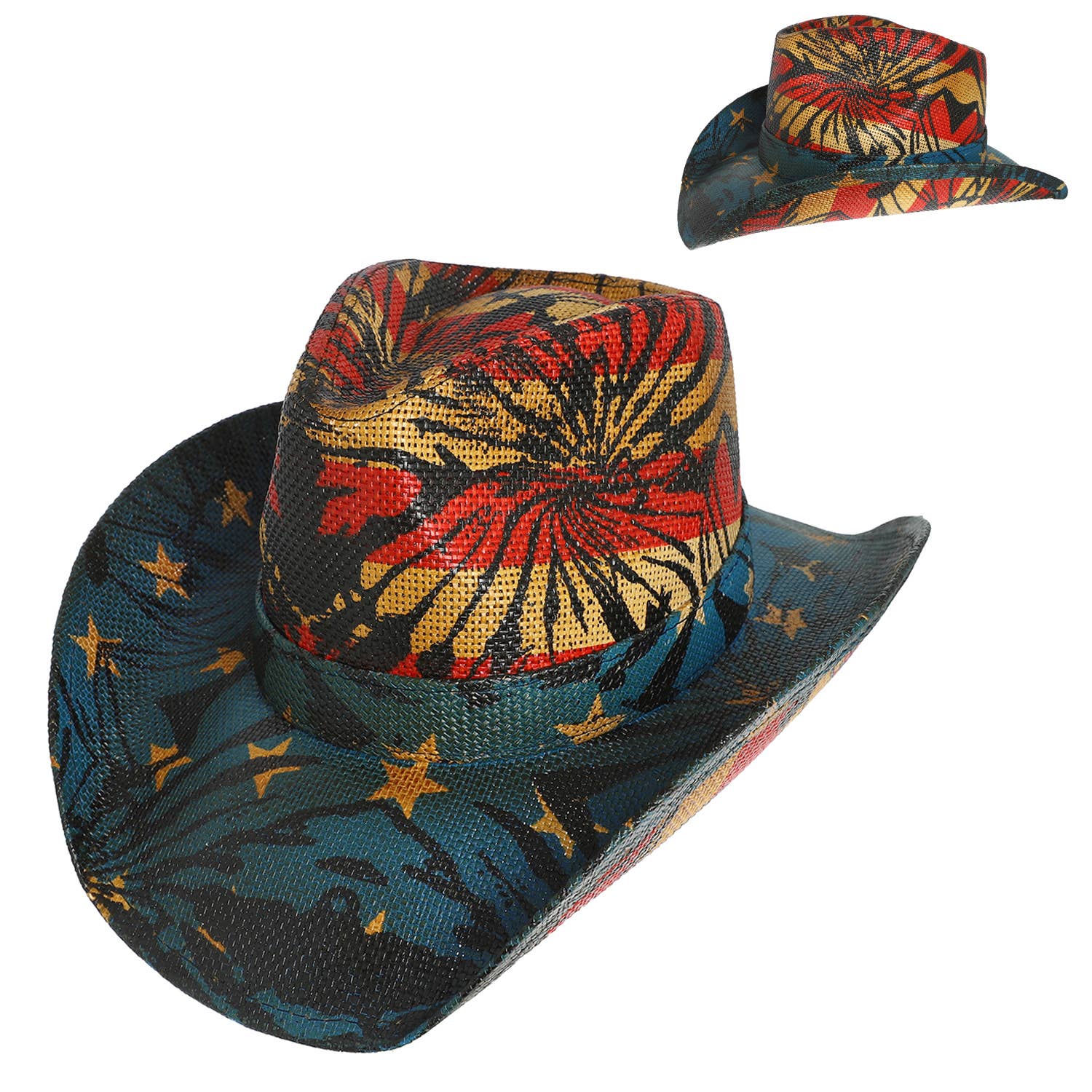 SP Sophia Collection - Wholesale Cowboy Hat - Women's - Patriotic U.S Flag Stars and Stripes Cowboy Hat 2