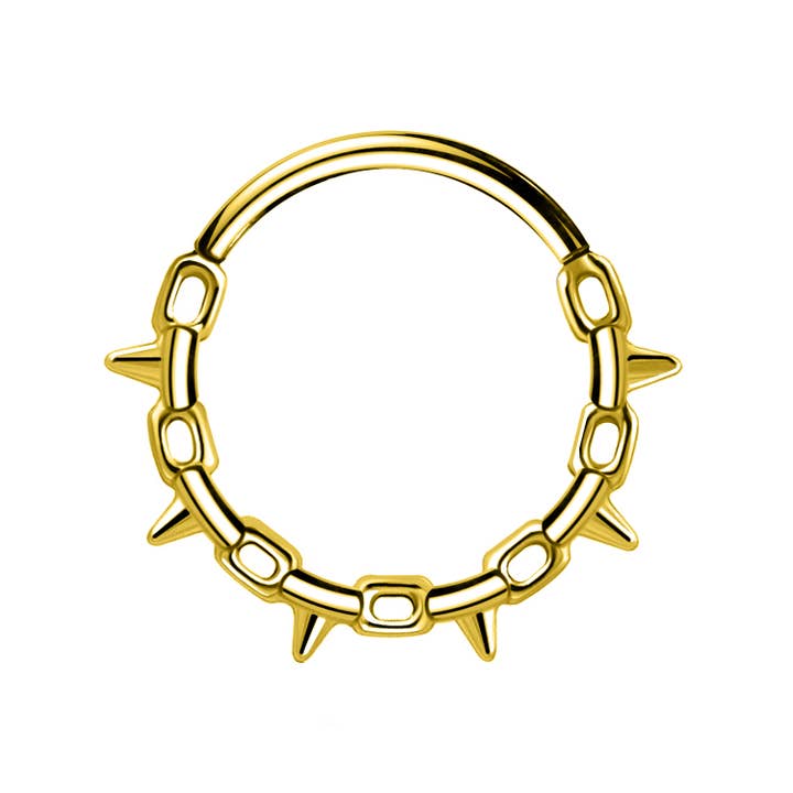 Awaken - Wholesale Single Earring - Triangle and Chain Clicker Hoop Piercing