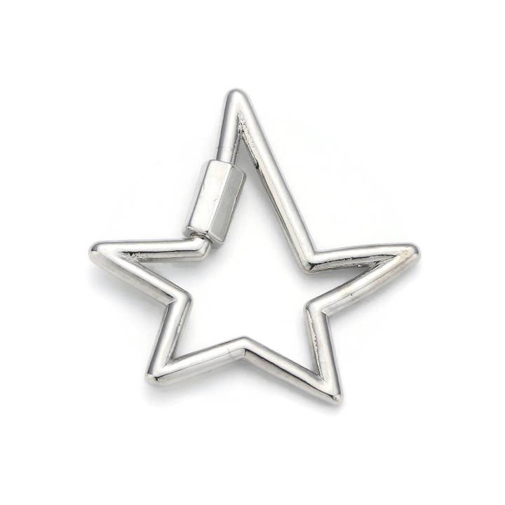 Aim Eternal - Wholesale Clasp - 1pc Carabiner Star Screw Clasp, Clasp Oval, Interlocking Star Clasp, Star Shaped Clasps, Gold and Silver Color Option2