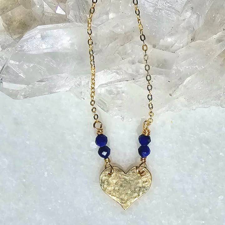 Hammered Heart Necklace for wholesale by James & Jezebelle Jewelry
