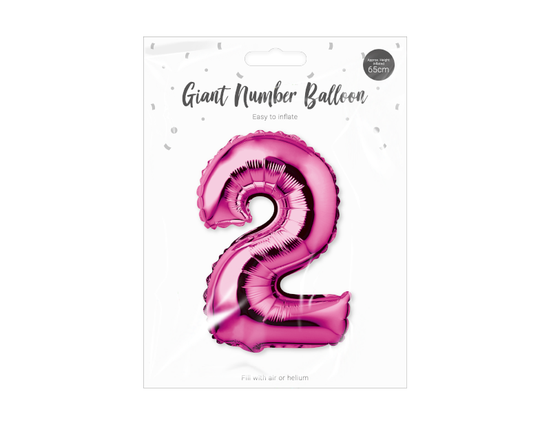 360Direct - Wholesale Balloon - Pink Foil Number Balloon 65cm2