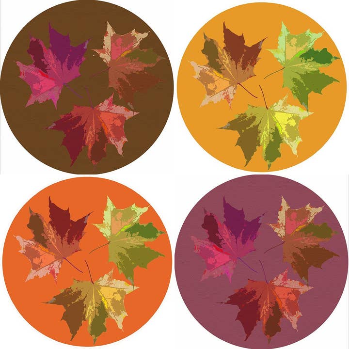Autumn Leaves Coaster Set for wholesale by Nicolette Mayer Collection