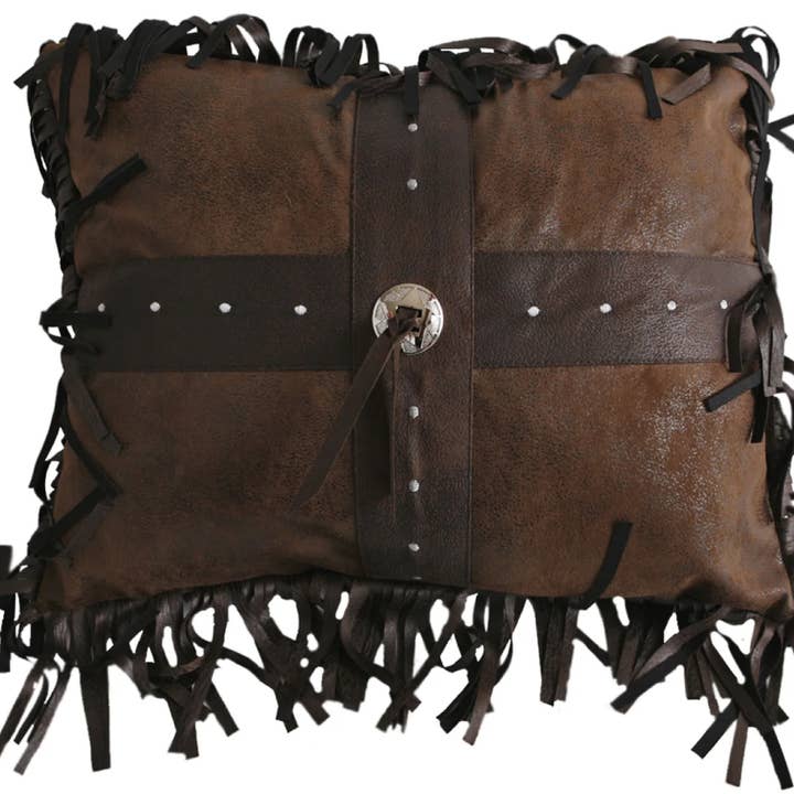 Cuscino in pelle sintetica Concho Cross per la vendita all'ingrosso da parte di Linen Mart
