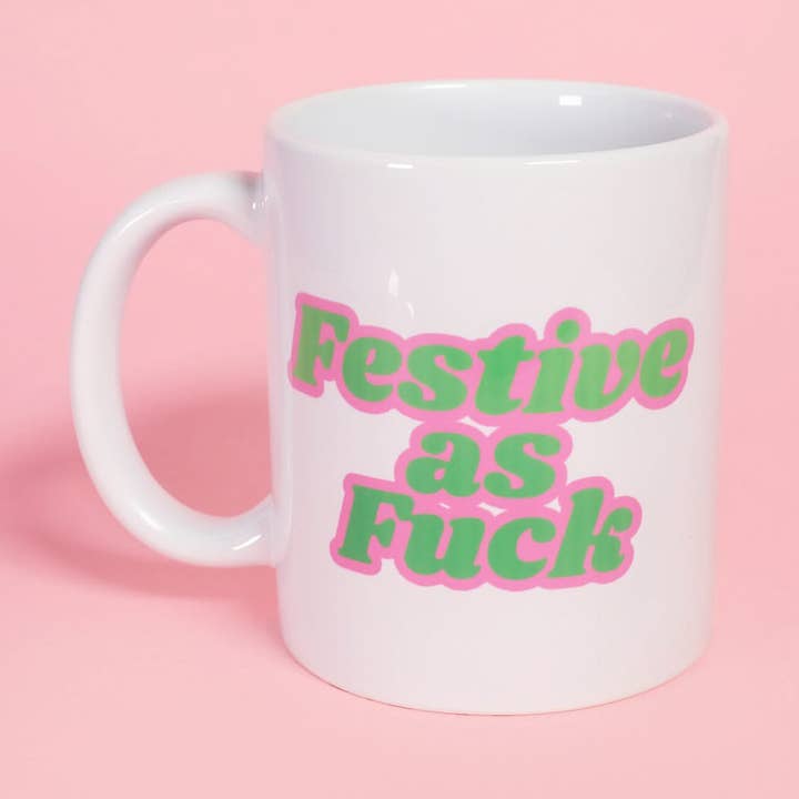 OUTLET Festive as Fuck Christmas Mug for wholesale by Flamingo Candles