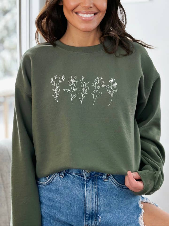 Sudadera con cuello redondo Wildflower para venta al por mayor de Desert Raine