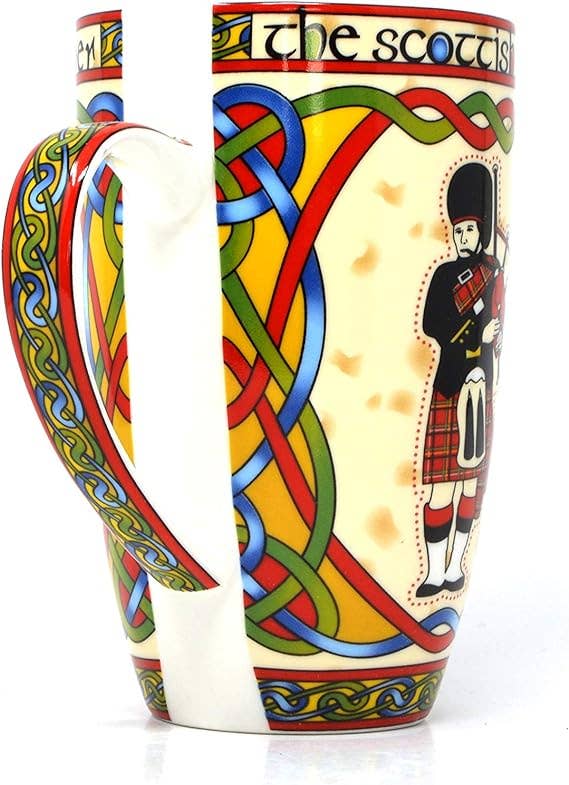 Dublin Gift Company – Großhandel Kaffeebecher – Tasse aus Porzellan, Motiv Scottish Piper Bone3