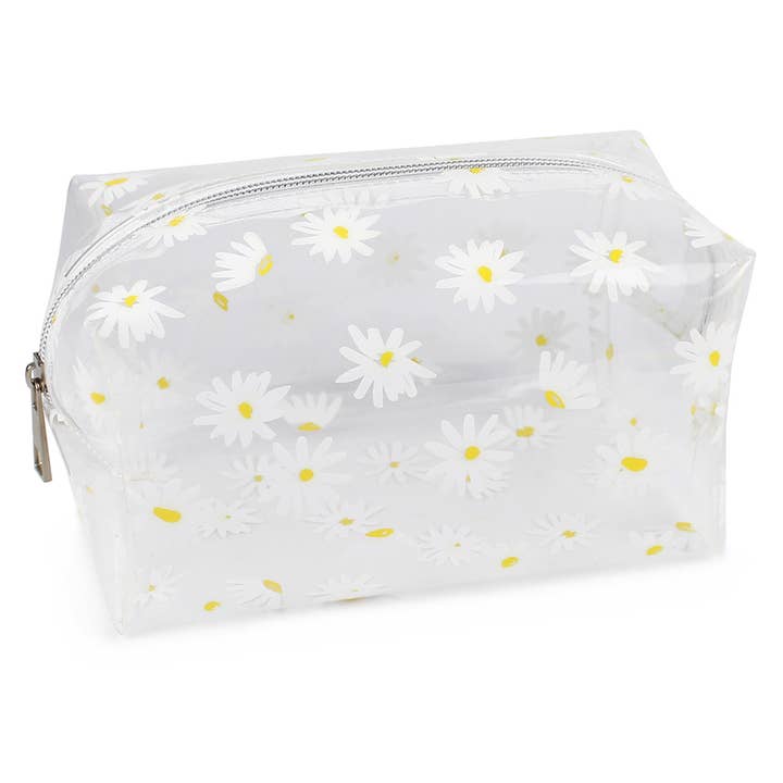 Large Clear Daisy Pencil Case for wholesale by Powell Creative Products Ltd