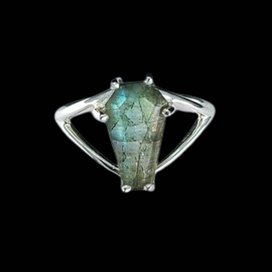 Inchoo bijoux inc - Wholesale Cocktail/Statement Ring - Big Labradorite Coffin Ring