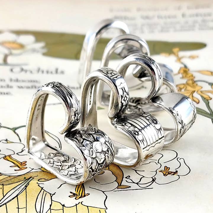 Bulk Lot of 10 Upcycled Open Heart Spoon Necklaces for wholesale by Midnight Jo